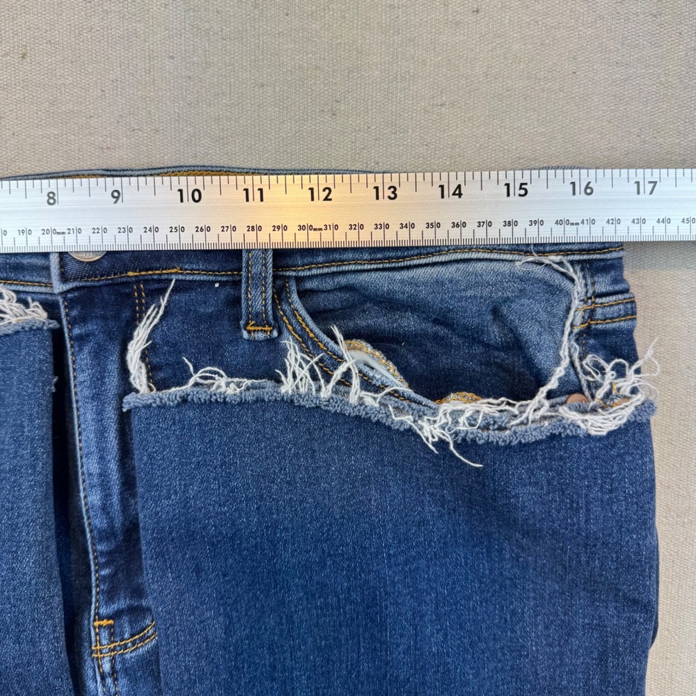 Judy Blue 15/32 Straight Fit Jeans Womens Blue Raw Hem High Rise JB82561DK - Picture 8 of 11